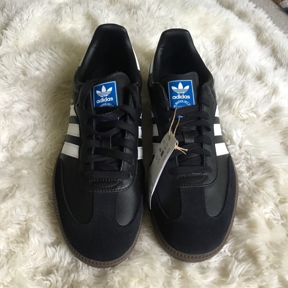 adidas Black Sneakers with White Stripes